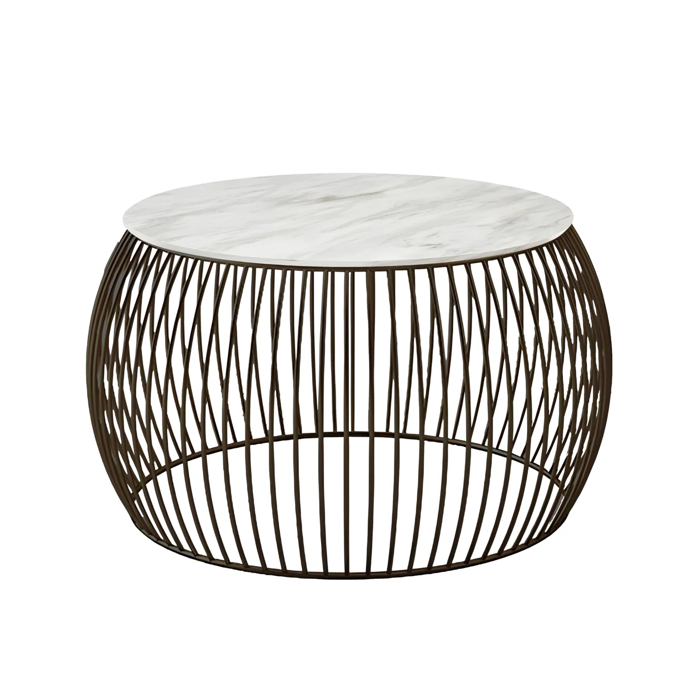 Flared-Wire Coffee Table, Black with Marble White · Medium · Option 5
