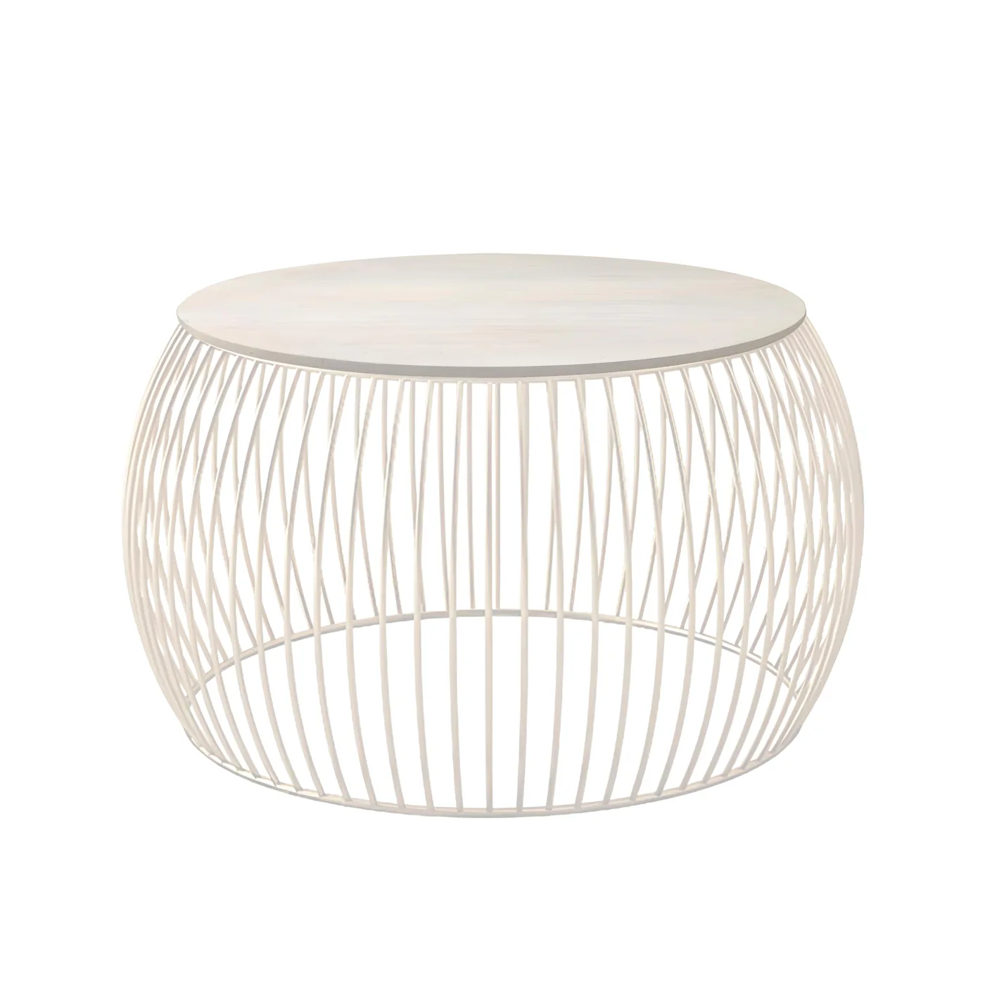 Flared-Wire Coffee Table, White · Medium