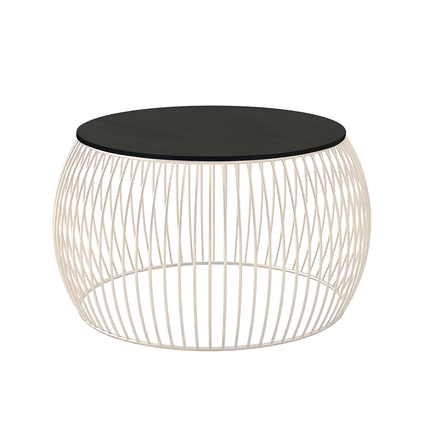 Flared-Wire Coffee Table, White with Black · Medium · Option 8