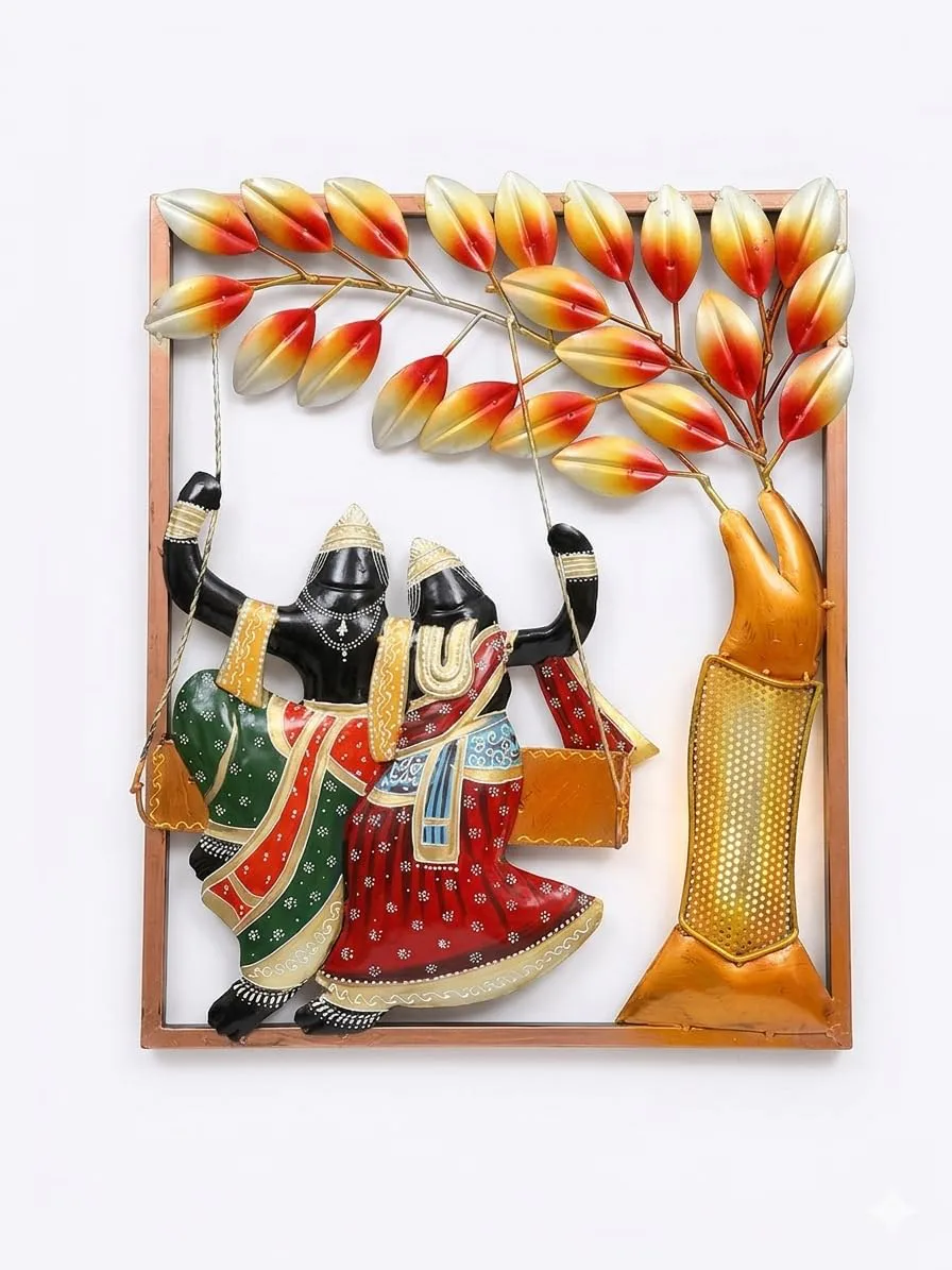 Radha Krishna Jhula LED Wall Art