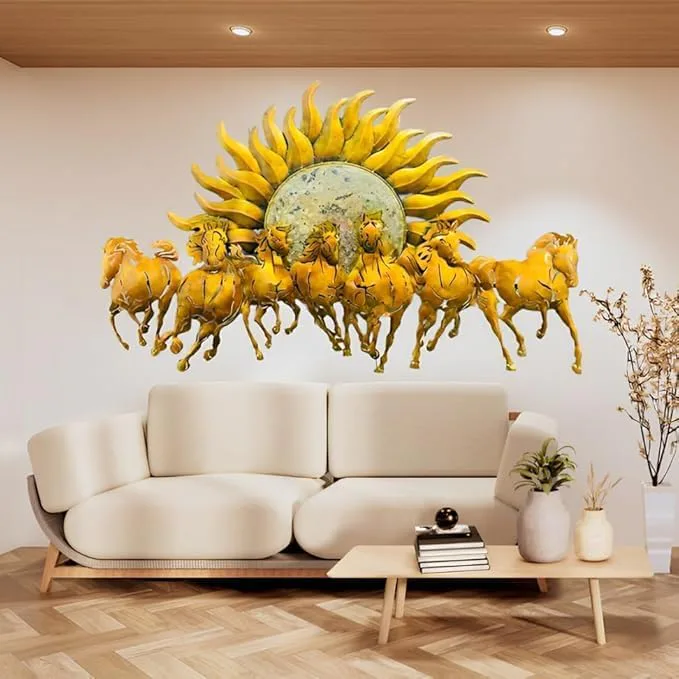 Eternal Radiance Seven-Horse Wall Sculpture