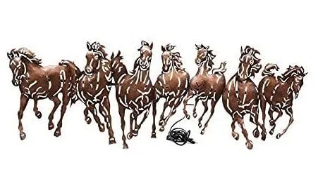 Seven Running Horses LED Wall Art