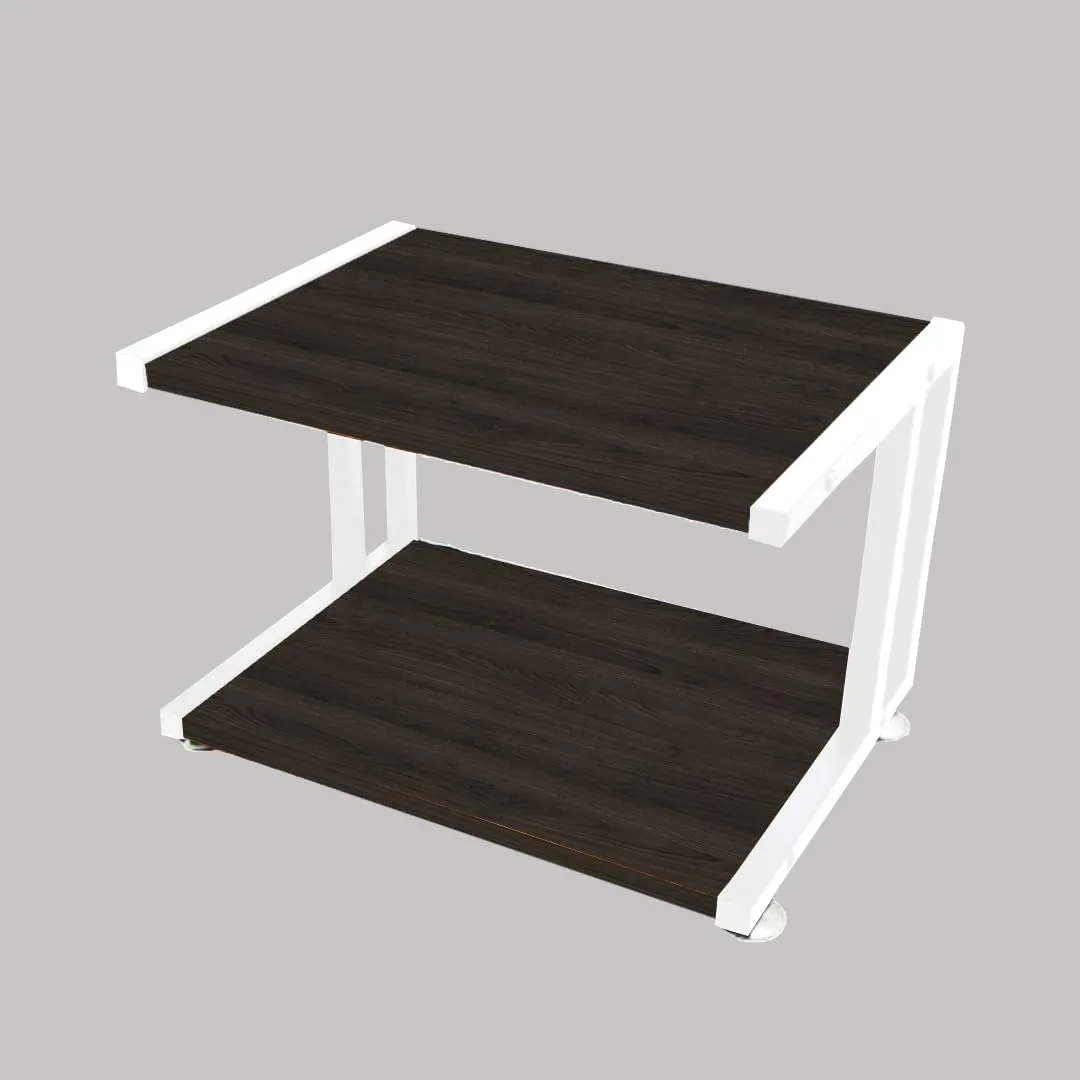 Two-Tier Printer Stand — White Options, White with Black