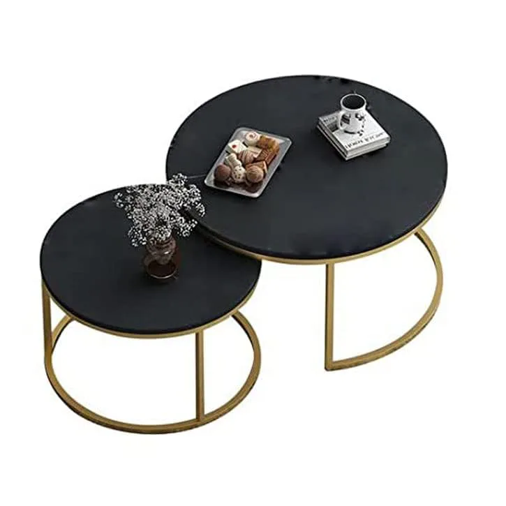 C-Frame Round Nesting Table Set