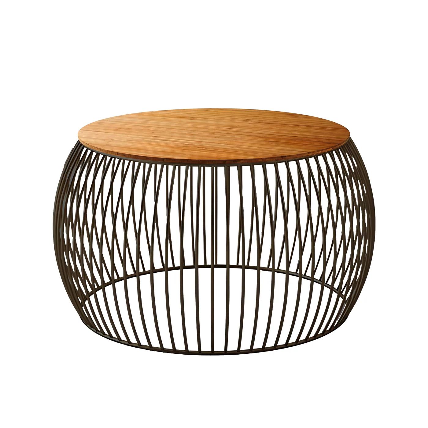 Flared-Wire Coffee Table, Black with Wood · Medium · Option 7