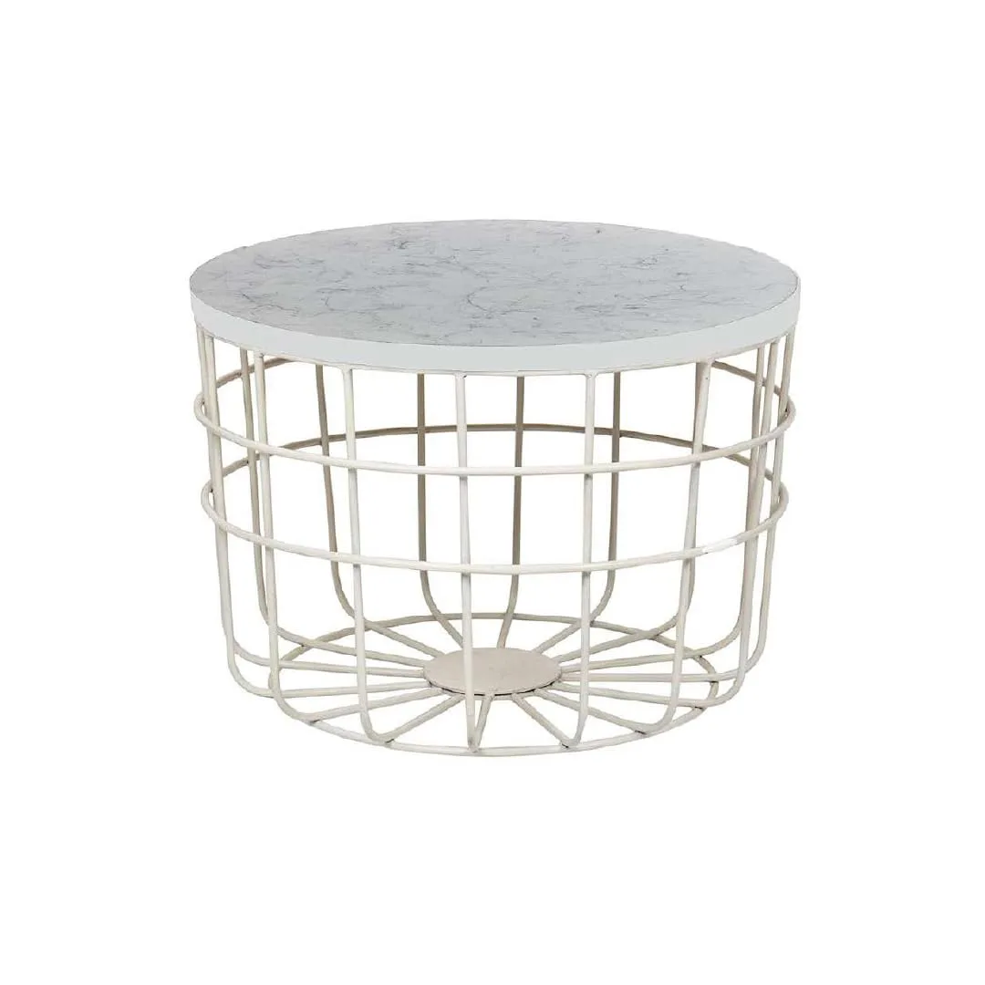 Grid-Basket Round Coffee Table