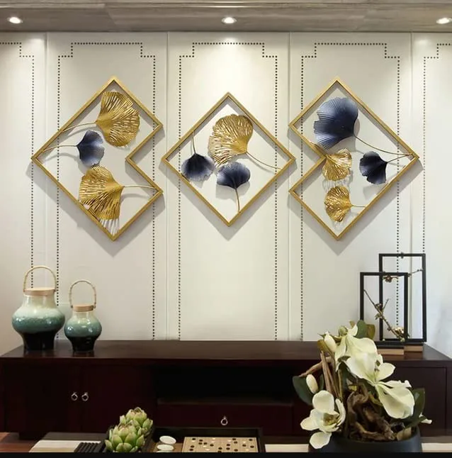 Geometric Ginkgo Leaf Wall Art