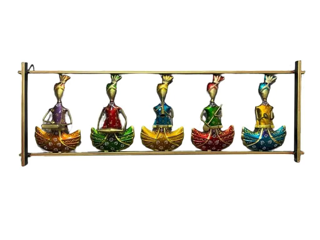Musician Doll Wall Art, Multicolour · Square Metal Musician Dolls