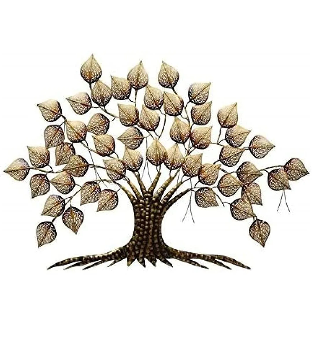 Handcrafted Golden Tree LED Wall Art — 55 × 38 in