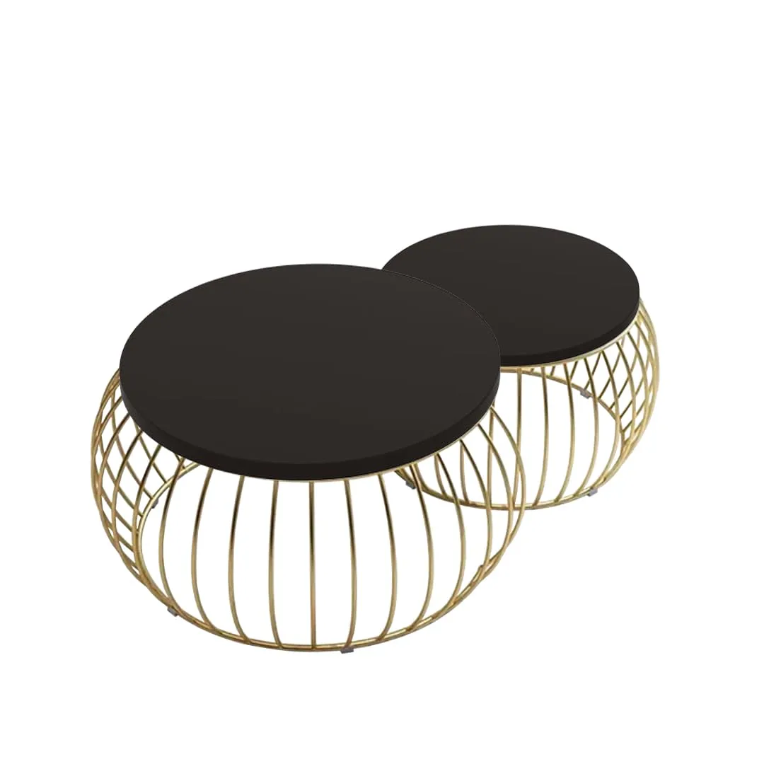 Wire-Basket Round Nesting Table Set