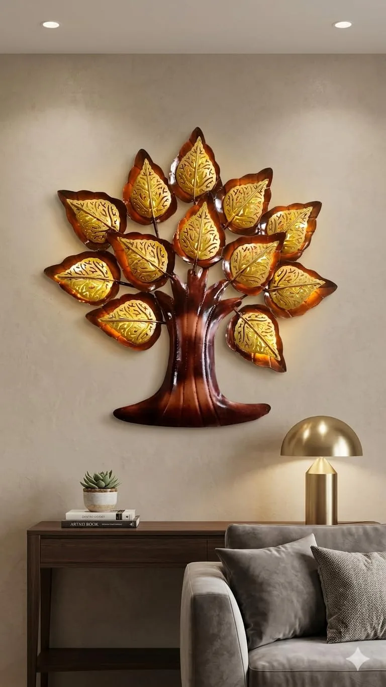 Golden Tree LED Wall Art