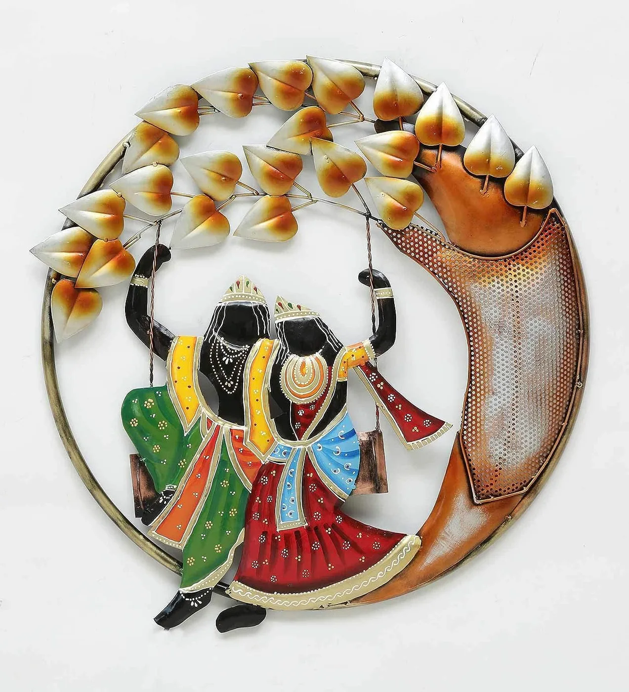 Radha Krishna Swing Wall Art — 32 in, Multicolour · 32 × 32 in · Option 2