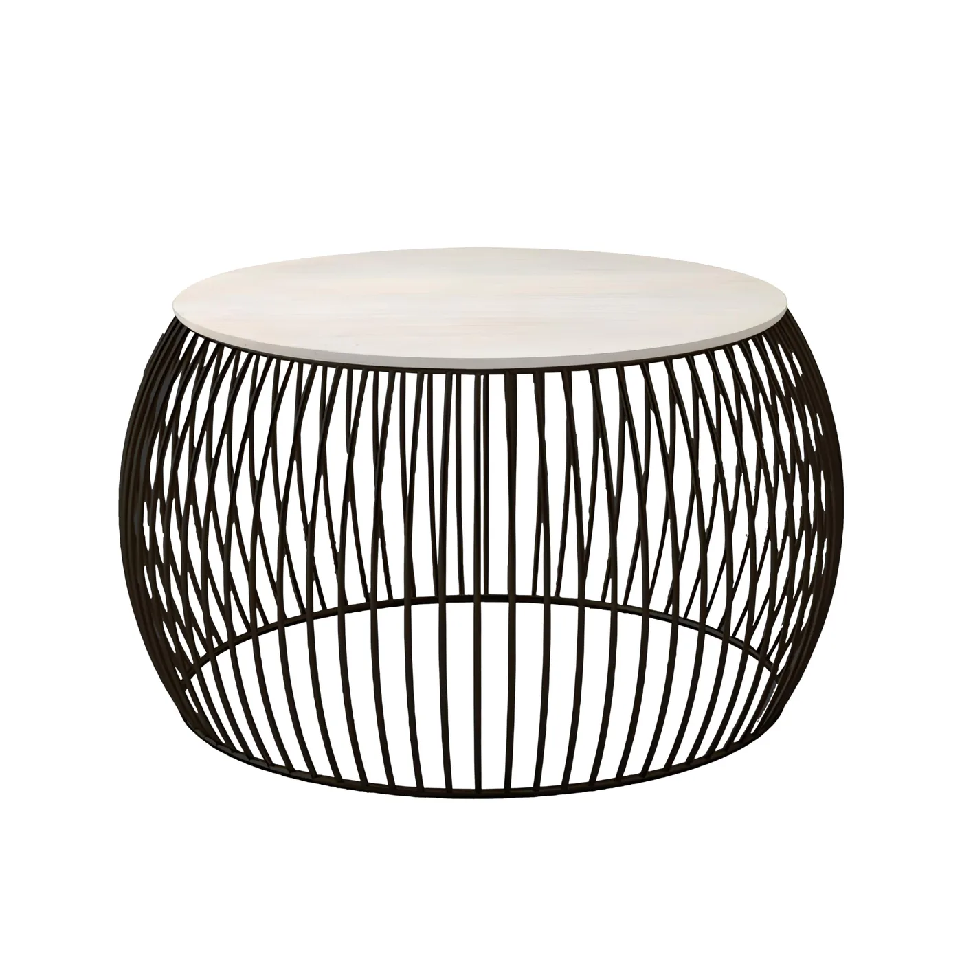 Flared-Wire Coffee Table, Black with White · Medium · Option 6