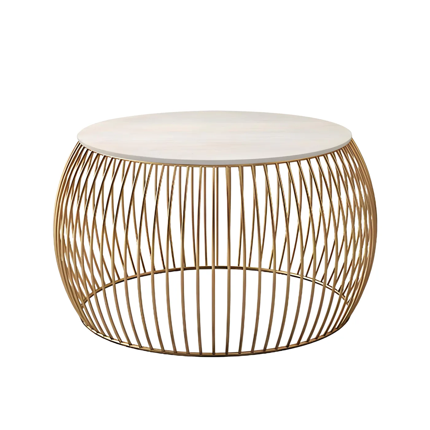 Flared-Wire Coffee Table, Gold with White · Medium · Option 2